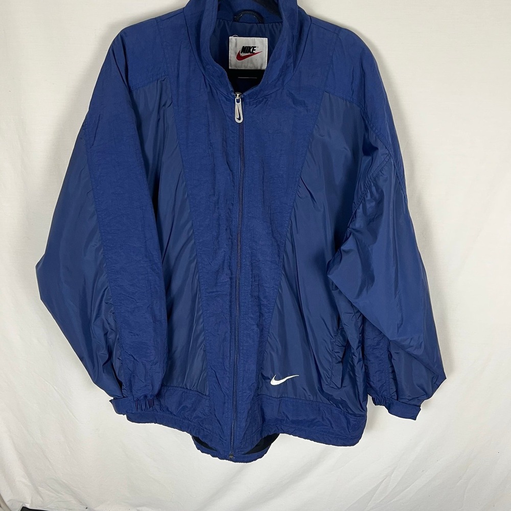 Nike Navy Blue Windbreaker Jacket Size Men's XL Vintage
